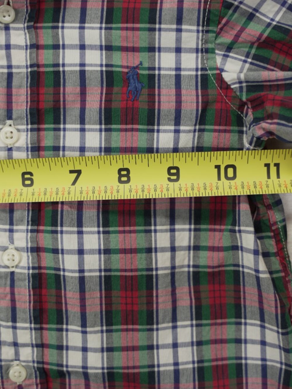 Polo Ralph Lauren Baby Button Shirt Classic Plaid Long‎ Sleeve Multi Red 18M - Picture 5 of 6